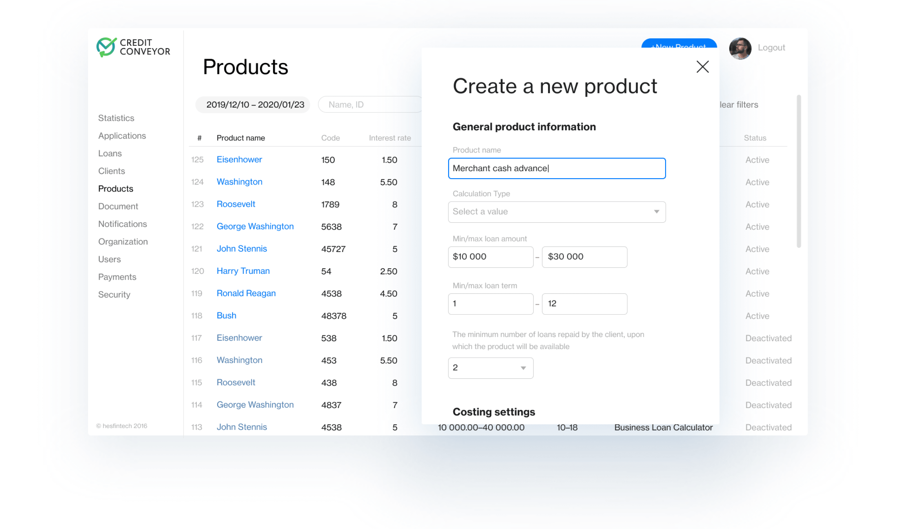 Create New Product