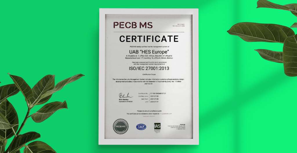 HES FinTech is Now Officially ISO 27001 Certified