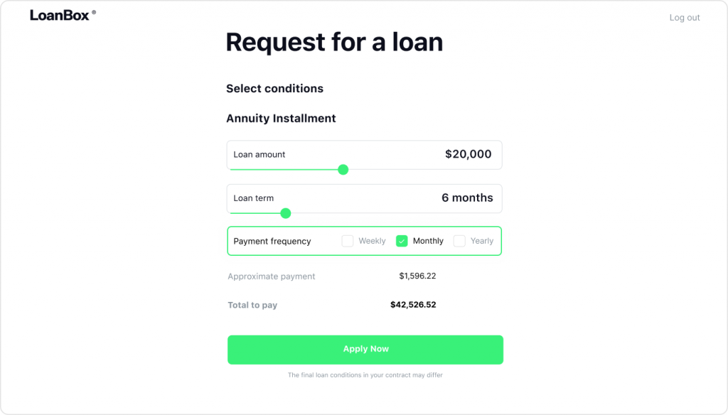 Request for a loan