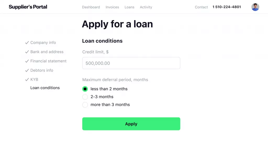 Clent onboarding module of loan management software