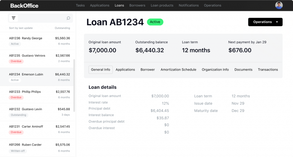 Automated Loan Underwriting System - Loan Management Module