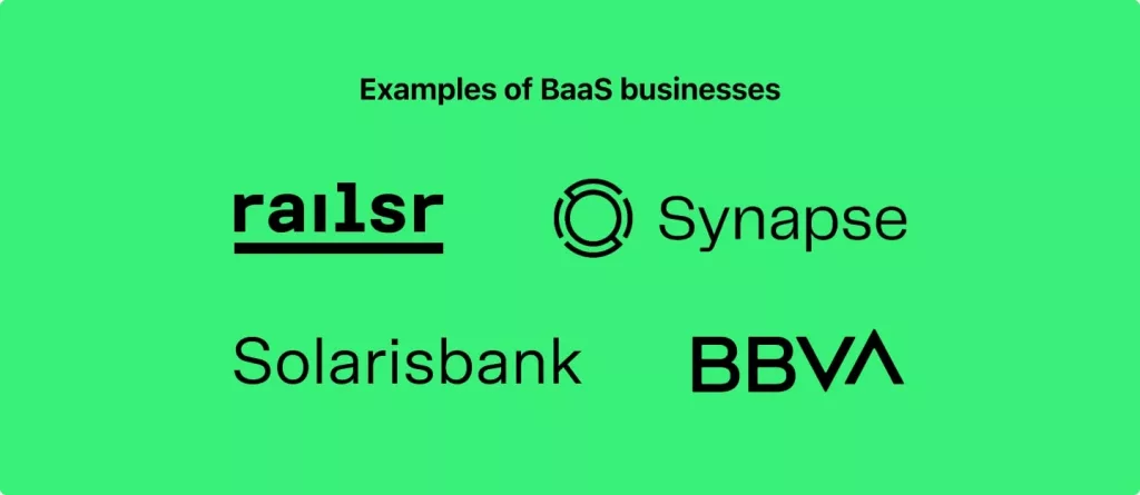 Examples of BaaS Businesses