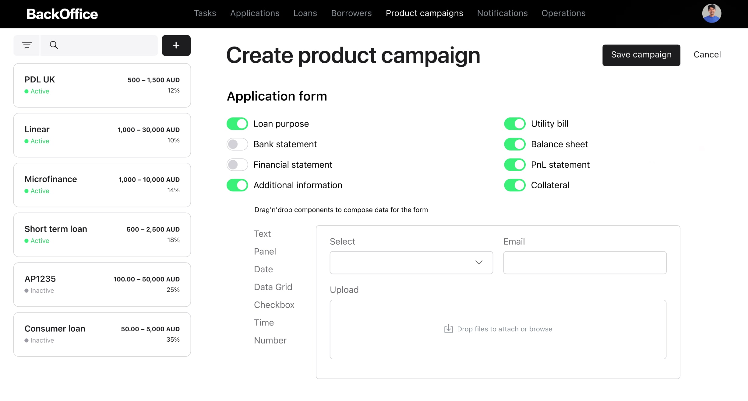 Product Engine in Lending System