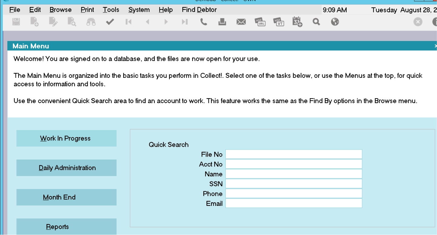 Collect debt collection software