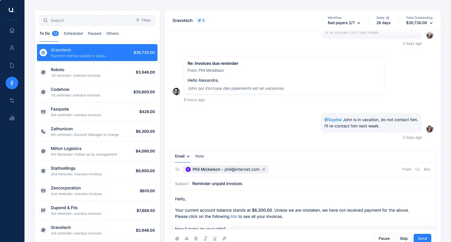 Upflow HighRadius debt collection software