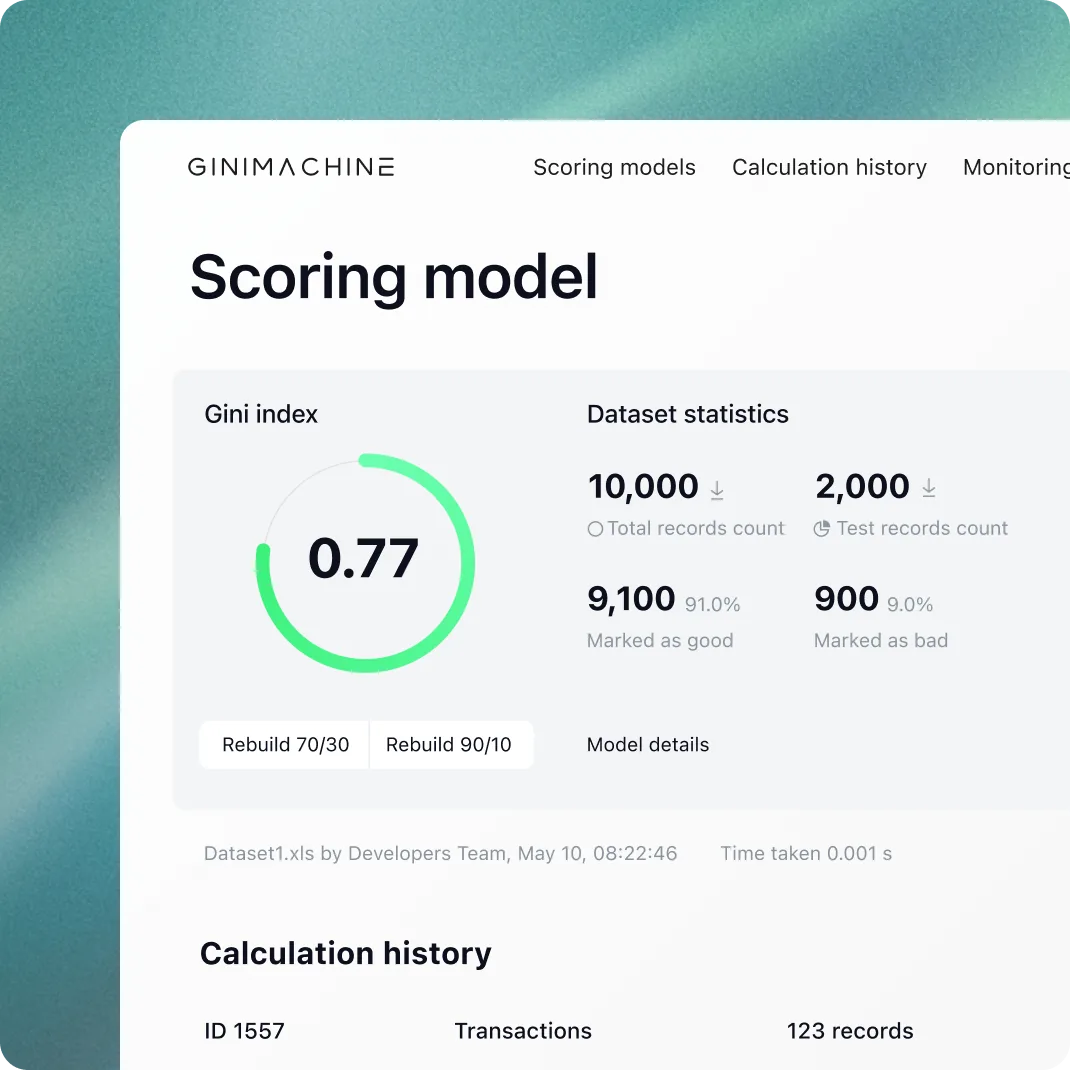 AI credit scoring in an enterprise lending system