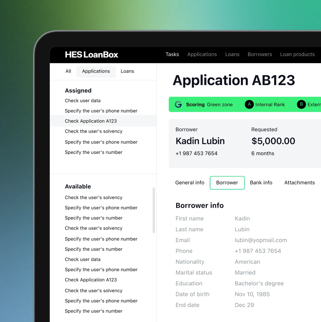 Enterprise loan origination software