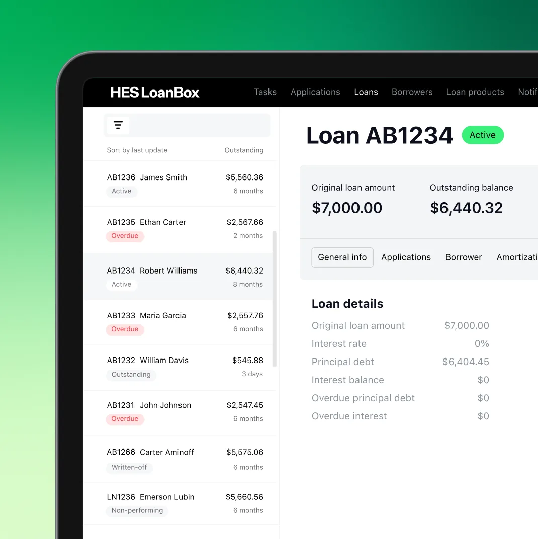 Enterprise loan servicing software