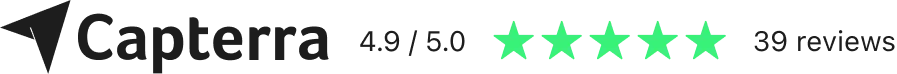 Capterra rating 4.9 out of 5, 39 reviews