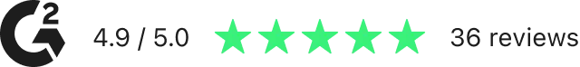 G2 rating 4.9 out of 5, 36 reviews